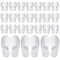 24 Pairs Disposable House Slippers for Guests - Bulk Slipper Pack for Hotel, Spa, Travel, Shoeless Home, White Closed Toe (US Men Size 10, Women 11)